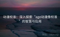 动漫校准：深入探索“age动漫像校准”的智慧与应用