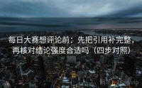 每日大赛想评论前：先把引用补完整，再核对结论强度合适吗（四步对照）
